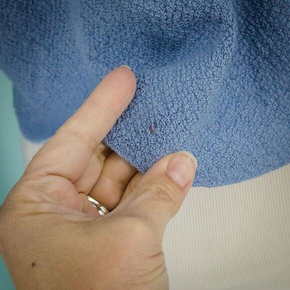 Eileen Fisher Size Large L Blue Long Sleeve Crop Boxy Wool Cardigan Sweater - Picture 3 of 6